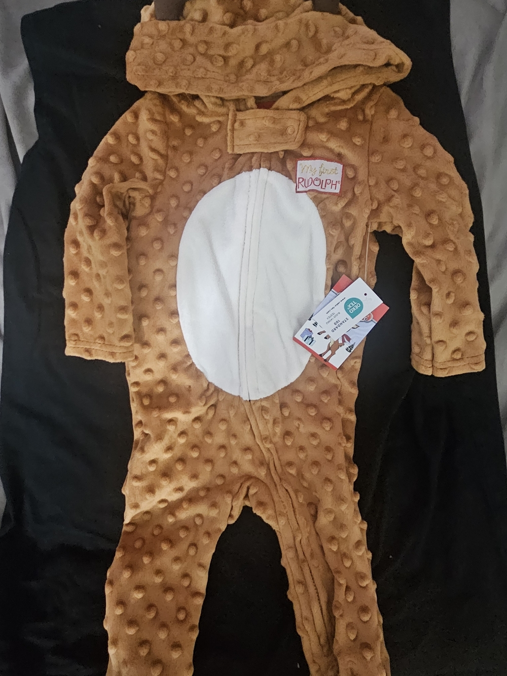 My First Rudolph Brown Plush Hooded One-Piece for Kids